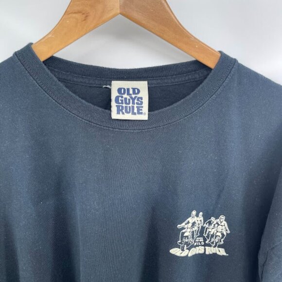 Men's 2XL Old Guys Rule Black T Shirt "Born to be Wild" Motorcycle - Picture 2 of 6